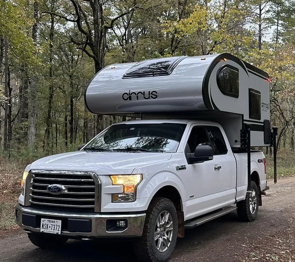 Cirrus 620 on a ford truck as one of best lightweight truck campers in 2024