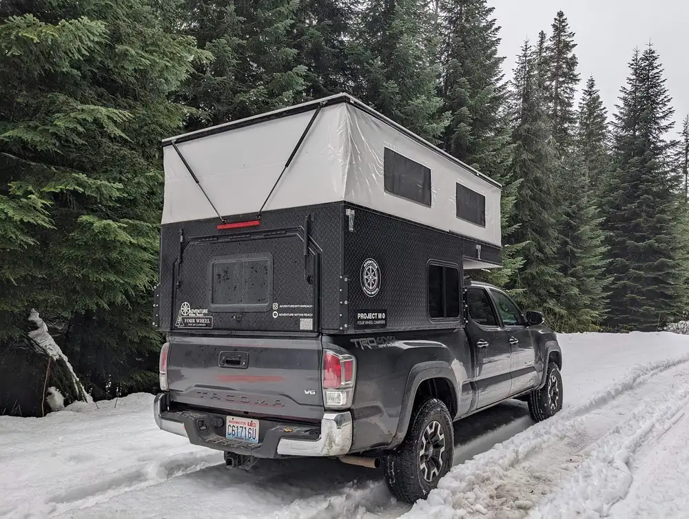The 7 Best Wedge Campers & Canopy Campers for 2026 (Real Prices, Real Weights) 5 Four Wheel Campers Project M with top raised