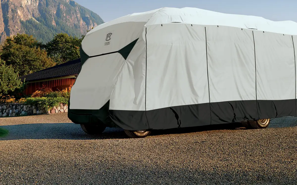 How to Winterize a Truck Camper (2026 Step-by-Step Guide) 7 Truck camper stored under a breathable cover for winter
